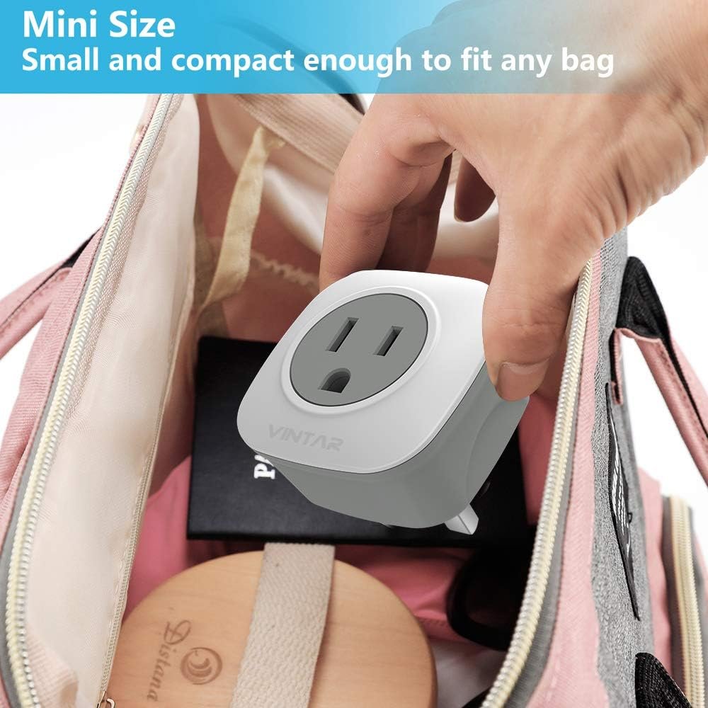 3 Pack UK Ireland Travel Plug Adapter, VINTAR International Power Adaptor with 2 AC Outlets, 2 in 1 Canada to UK Plug Adapter for USA to British England Scotland Irish London Hong Kong (Type G)