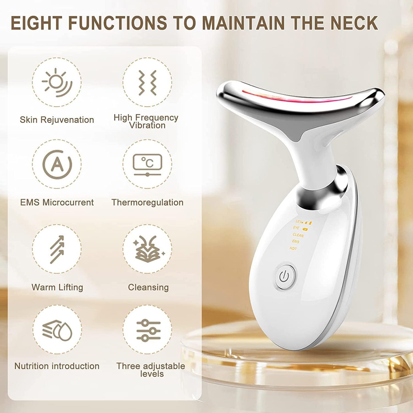 CooBES Electric Facial Massager, Fade Wrinkles Skin Tightening, Personal Beauty Massage Heating Device and Skin Care, Fashion Piece