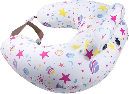 Portabuddy Travel Anywhere Inflatable Nursing Pillow for Breastfeeding Breast Feeding Pillow for Mom & Baby Support, Removable Pure Cotton Cover, Adjustable Waist Strap, Newborn Essentials Must Haves