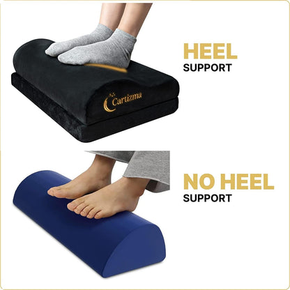 Cartizma Foot Rest for Under Desk at Work-Ergonomic Foot Rest Under Desk Foot Stool for Pain Relief with Washable Covers-Non-Slip Under Desk Footrest Office, Home & Travel-Adjustable Office Foot Rest
