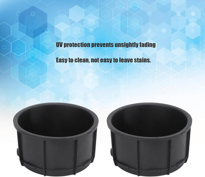 Cup Holder Insert Liner, 2Pcs Black Rubber Center Console Cup Holder Insert Liner Automotive Interior Accessories 9cmx4.5cm/3.5cmx1.8in