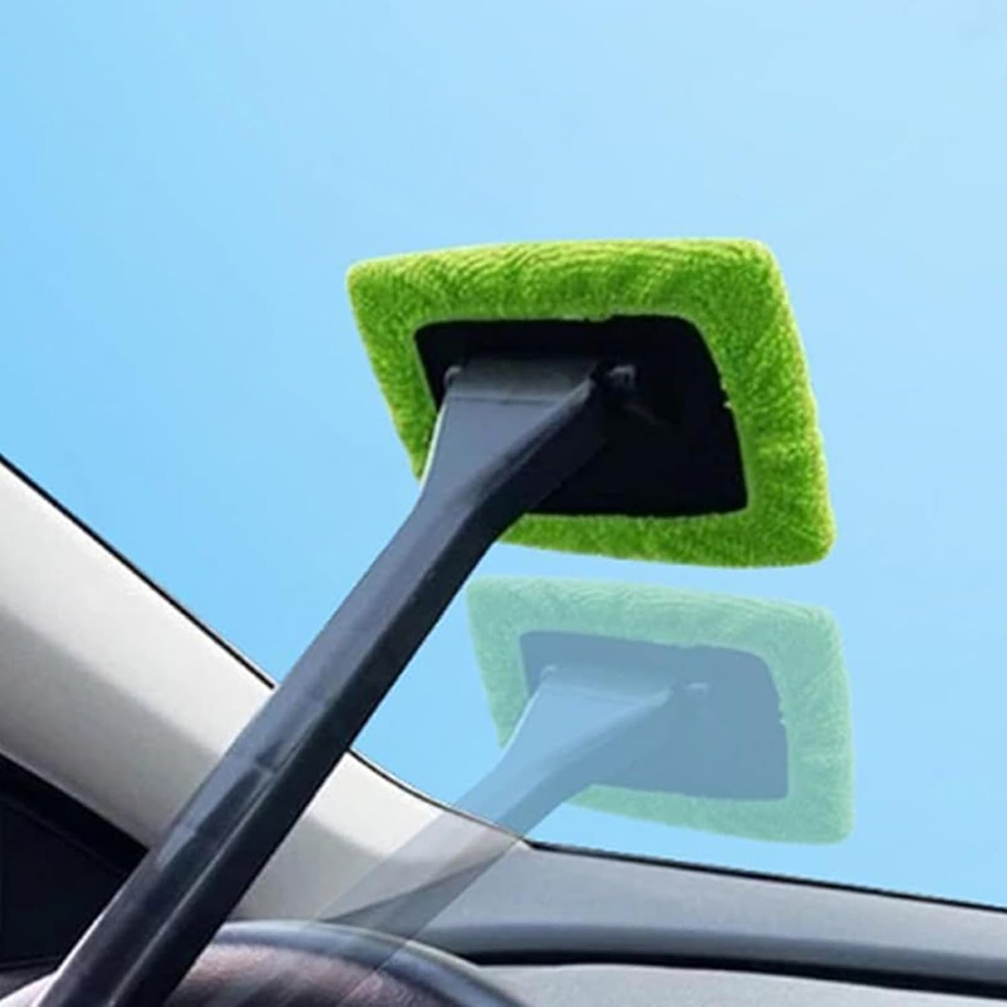 Windshield Cleaning Tool, Detachable Microfiber Brush, Vehicle Detailing Supplies, Dust Removal Accessory, Multi Surfaces Cleaner for Trucks, SUVs, Minivans