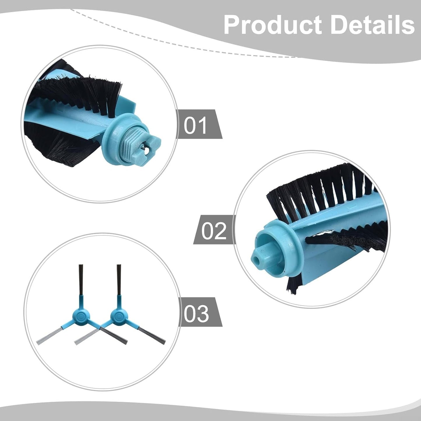 Essential Cleaning Parts - Kit di spazzole centrali e spazzole laterali per aspirapolvere Conga, adatto a una varietà di modelli popolari, inclusa la serie