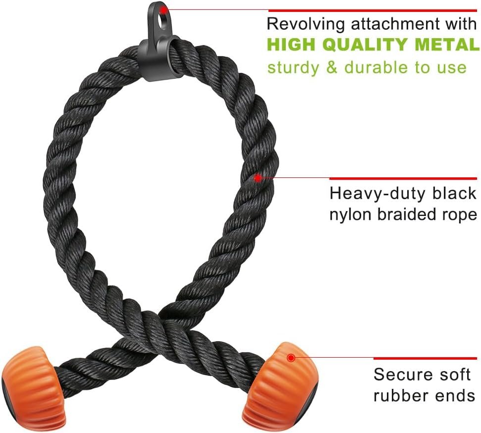 SELEWARE Cable Machine Attachments Set LAT Pulldown Attachments Cable Machine Accessories for Home Gym Weight Workout Tricep Rope Exercise D Handles Workout Handles Pull Down Bar Straight Bar