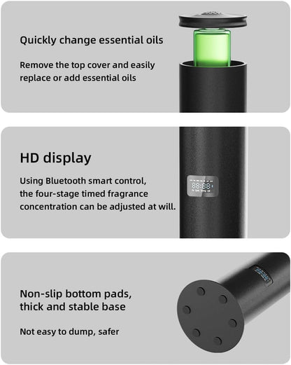 Commercial Scent Air Machine, Waterless Condensation Nebulization, 1500 SQSF Coverage Scent Oil Diffuser, 500ml Aroma Diffuser with Bluetooths and App Control,Hotel Scent Diffuser Black