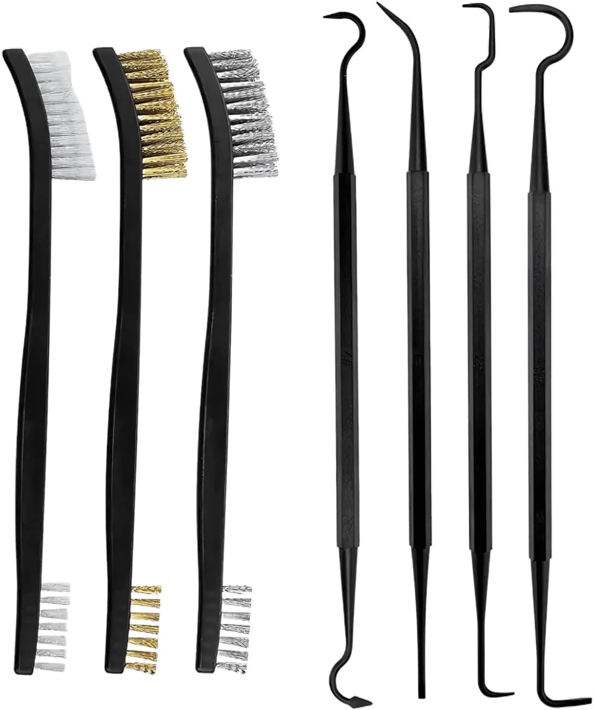EZONEDEAL 7Pcs Car Detailing Cleaning Tools, Wire Brushes Tools Accessories Double Headed for Automotive Cleaning Wheels, Wire Detailing Brush Set for for Cleaning Rust Removal, Wire Brush Set