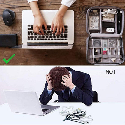 ACOPTON Electronic Organizer, Portable Travel Organizer Bag, Waterproof Case for iPad Electronics Accessories, Cables, Chargers, Hard Drives, Power Bank, Playing Cards, blue navy, Bag Organizer