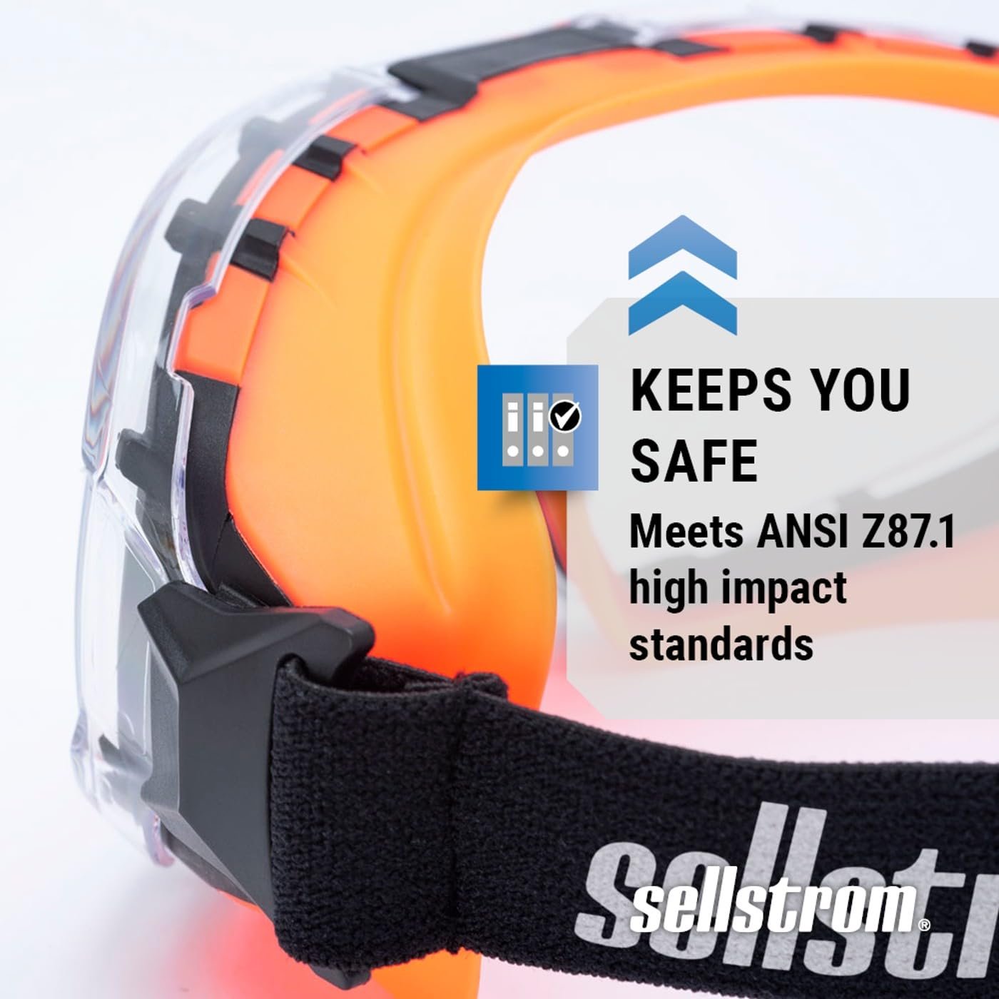 Sellstrom GM510 Safety Goggles - Anti-Fog, Anti-Scratch Eye Protection Goggles for Men & Women - FR Strap, Fits Over Most Glasses, ANSI Z87.1 - Clear Lens
