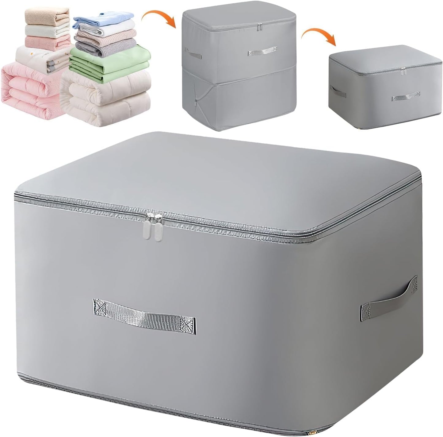 Ultra Space Saving Compression Organizer, Suitcase Packing Cubes, Compression Packing Cubes, Expandable Packing Organizers (XL, Grey)