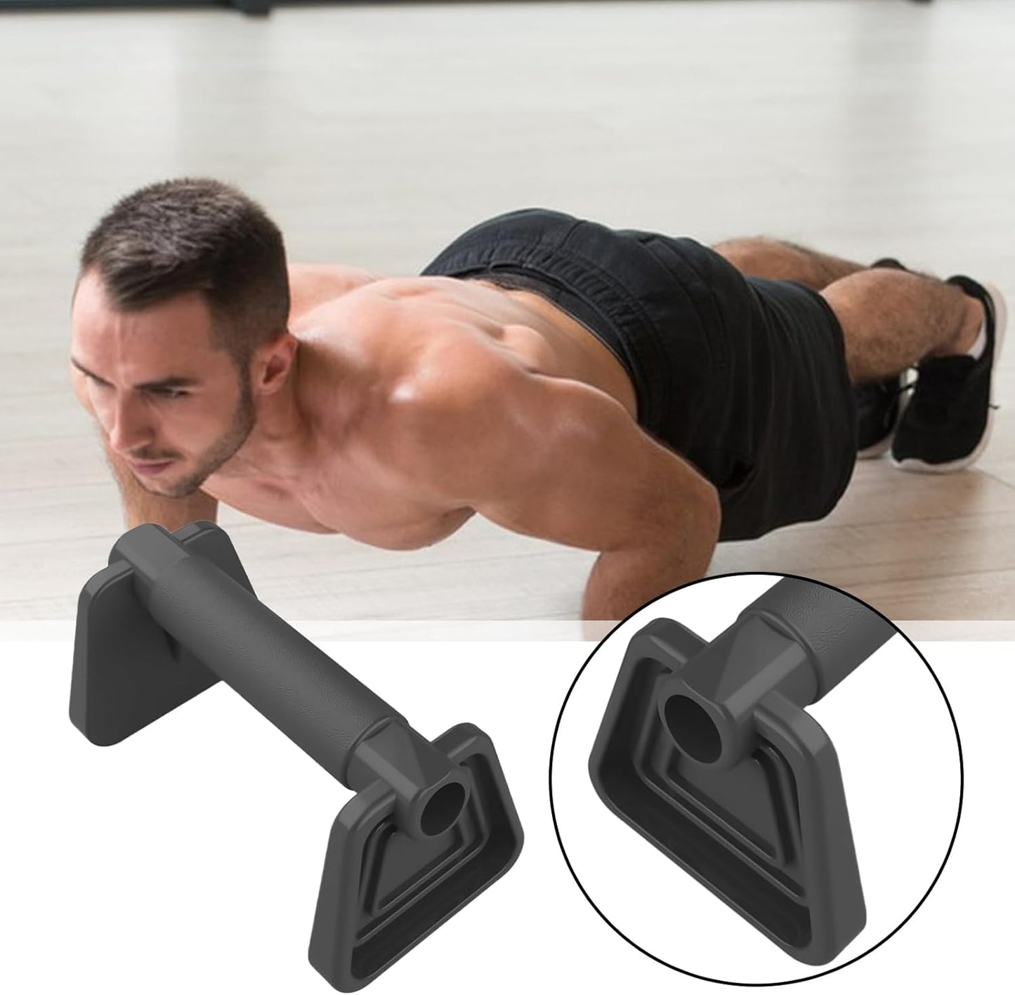 Push Up Bar Strands, Strength Training Gear, 5.71in Pushup Exercise Equipment, Slip Resistant Ergonomic Handles, Compact Authentic Design for Home, Gym, Men, Women, Workouts