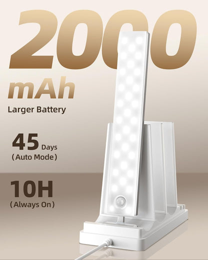 EZVALO 6-Pack Under Cabinet Lighting with Charging Station, Rechargeable Motion Sensor Lights, 3 Color Temps, Dimmable 62 LED Wireless Motion Activated Cabinet Lights with Remote for Kitchen,Pantry