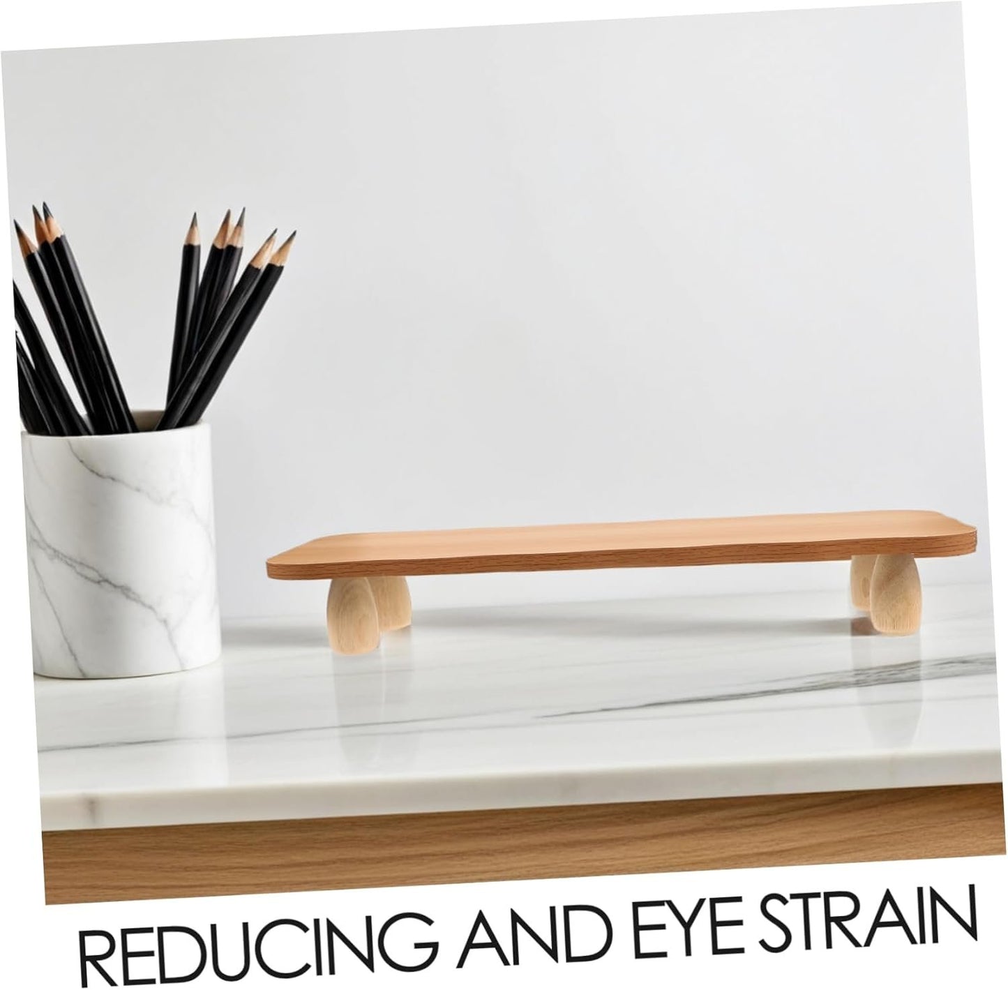BELLIFFY Computer Monitor Stand Riser Wooden Desk Shelf Organizer with Storage for Enhanced Workspace Organization Reduces Eye Strain Strong and Stable Design for