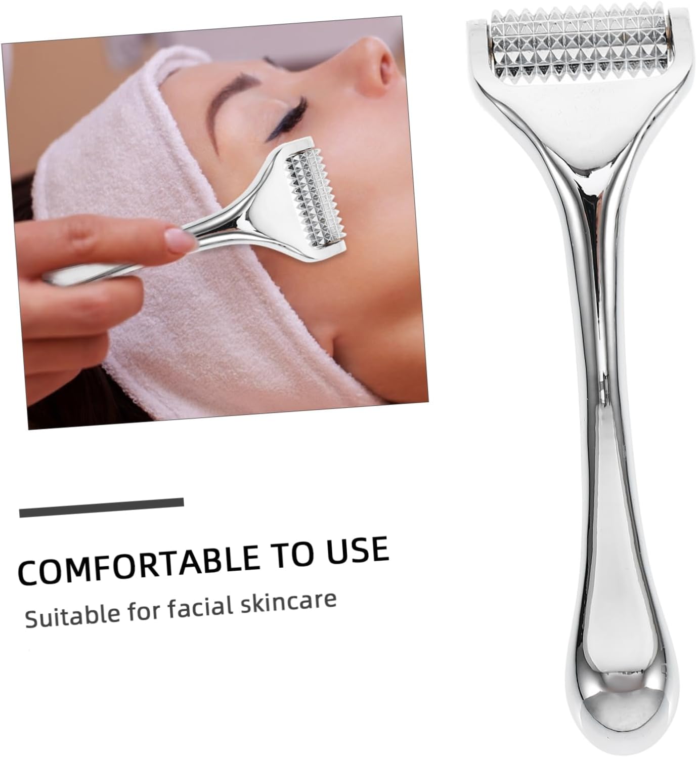 MOTHNUR 1Pc Skin Care Pin Walker Beauty Device Wrinkle Removal Zinc Alloy Cleanser Facial Skin Care Massager Silver