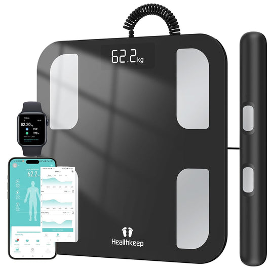 Healthkeep Digital Scale, High Accuracy for Hand-Foot Measurement, App for Amartphone, LED Display, 180 kg, 300 x 300 mm