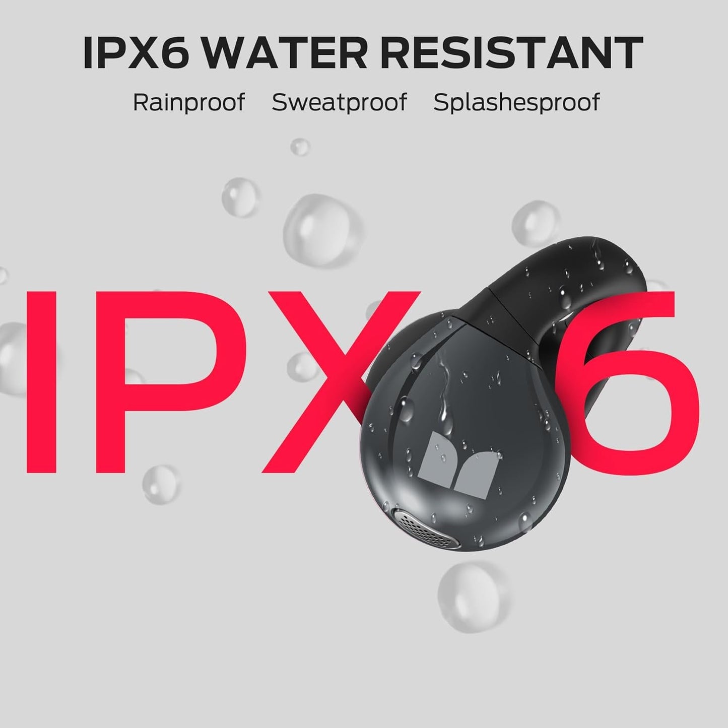 Monster Wireless Earbuds, Bluetooth 5.4 Clip-On Earbuds with HiFi Stereo,Open Ear Headphones with ENC Clear Call, 21H Playtime, Fast Charge, Touch Control,IPX6 Waterproof Wireless for Workouts,Outdoor