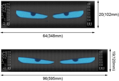 Devil Eyes Light for Car, LED Matrix Pixel Panel Car Sign, RGB Lighting Graffiti Scrolling Board, Windshield Advertising Bluetooth Smart App Control Scrolling Led Display Board for Shop Car Bar