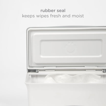 Ubbi Baby Wipes Dispenser with Weighted Plate and Secure Seal, Nursery and Baby Registry Essential to Keep Wipes Fresh, Open Water