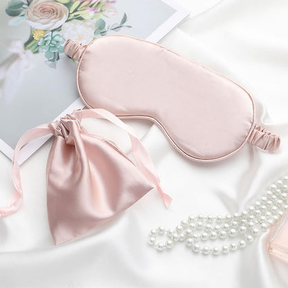 Silk Eye Mask Set for Ultimate Comfort and Restful Sleep Silk Eye Mask Sleep Aid Set Travel Sleep Kit Restful Sleep (Champagne Pink)
