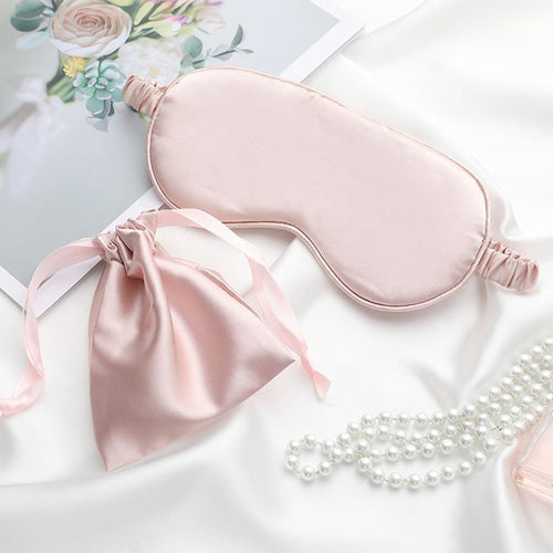 Silk Eye Mask Set for Ultimate Comfort and Restful Sleep Silk Eye Mask Sleep Aid Set Travel Sleep Kit Restful Sleep (Champagne Pink)
