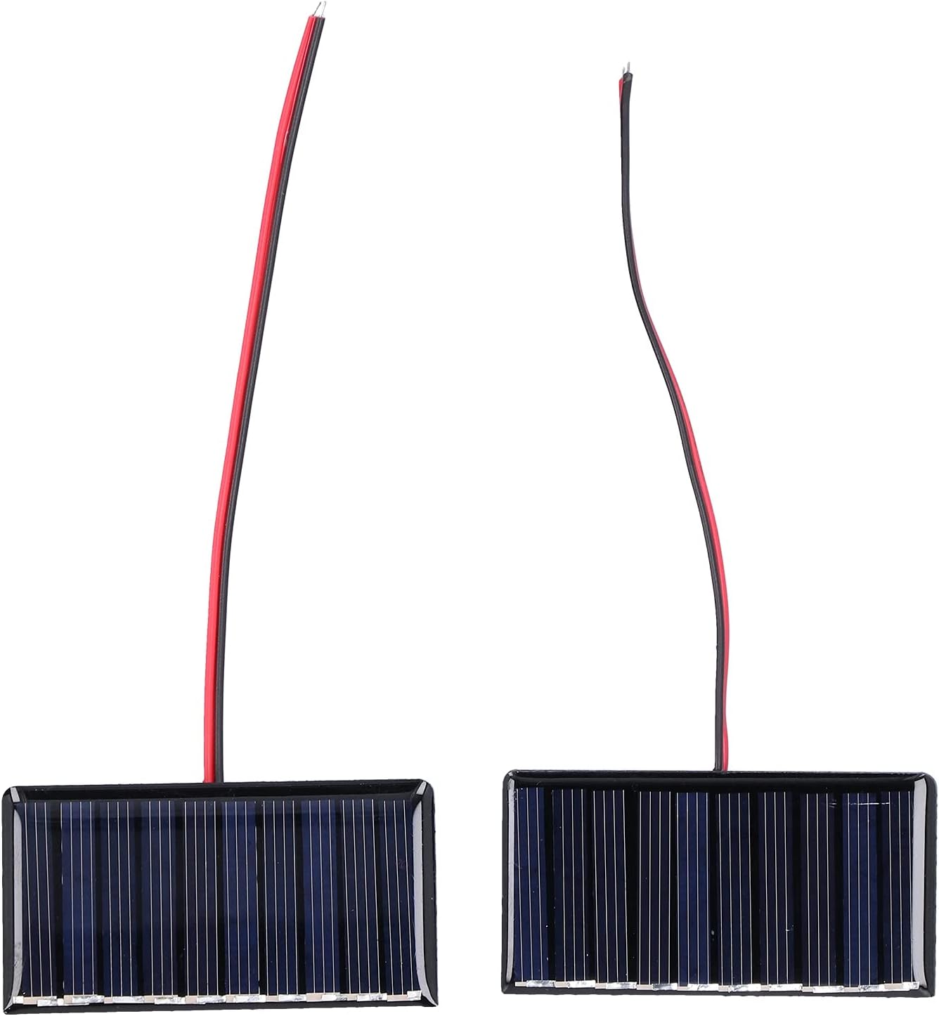 2 Pcs Small Solar Panels, 5V 0.3W 60MA 68x36mm, Micro Mini Polycrystalline Cells for Light, Phone Charger, Flashlight