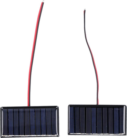 2 Pcs Small Solar Panels, 5V 0.3W 60MA 68x36mm, Micro Mini Polycrystalline Cells for Light, Phone Charger, Flashlight