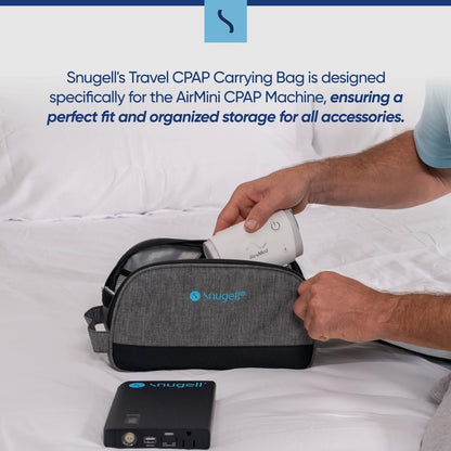 Snugell AirMini CPAP Travel Case – Compact, Lightweight Carry Bag for CPAP Machine – Organized Storage with Versatile Pockets for Accessories – Durable, Convenient, Travel-Friendly – Bag Only Included
