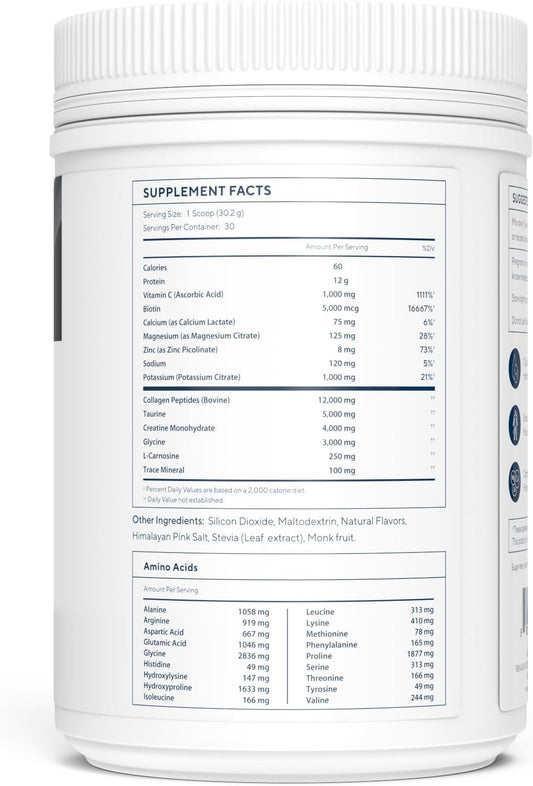 Renue By Science Skin and Body Essentials - Chocolate - 12g Grass-Fed Collagen Peptides, 4g Creatine, BCAAs, Electrolytes, Vitamin C, Zinc - All in One Low Carb Formula Designed to Promote Longevity