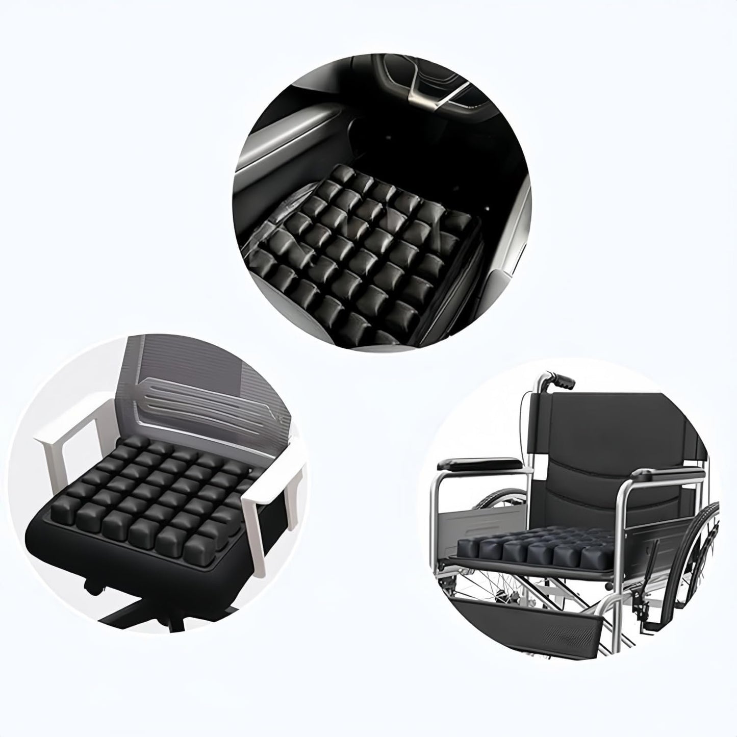 Wzenclave 3D Air Cell Travel Cushion - Inflatable Seat Cushion for Airplane, Car, Office Chair, and Wheelchair