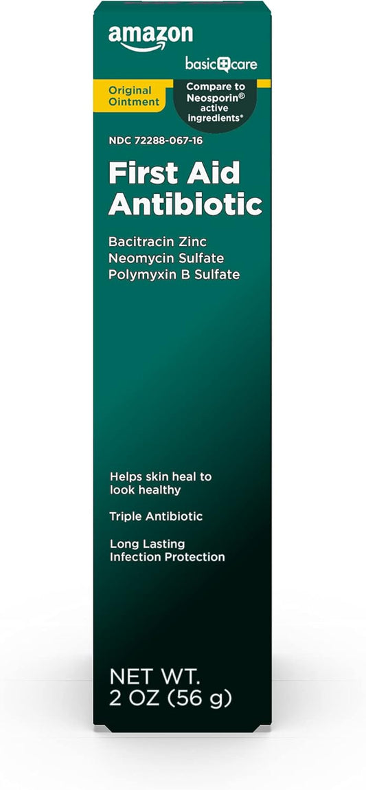 Amazon Basic Care First Aid Antibiotic Ointment, 2 ounce (Pack of 1)