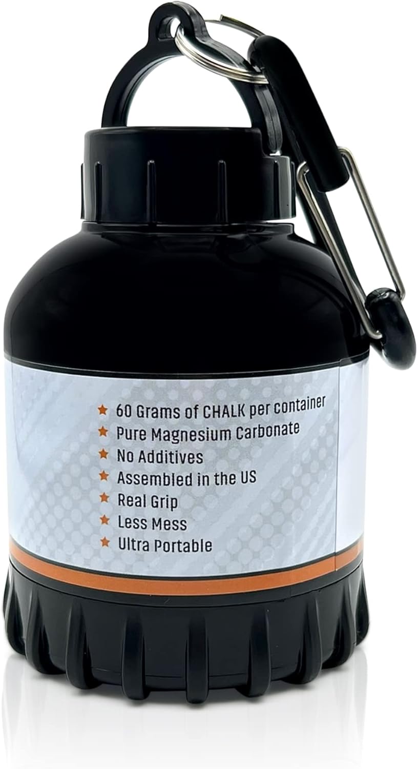 Arlu Fitness Tech Sports Chalk (On-The-Go) by - Gym Chalk, Rock Climbing Chalk, Gymnastics Chalk. Portable, Easy to use and Easy to Refill Container. Less Mess, Premium Grade Chalk with no fillers