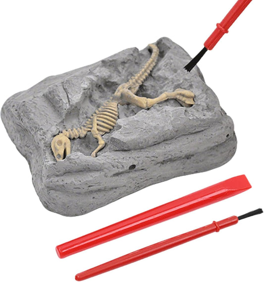 Dinosaur Dig Kit, Scavo Toy Set, 3.15x2.56in Stem Learning Activity, Educational Archeology Tools, Sensory Exploration Play for Outdoor, Adventure Craft, Kids Science Fun