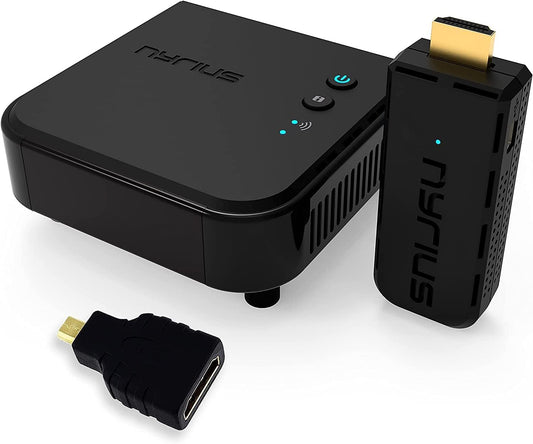 Nyrius Aries Prime Digital Wireless HDMI Transmitter & Receiver System for HD 1080p 3D Video Streaming, Laptops, PC, Cablebox, Satellite, Blu-ray, DVD, PS3 (NPCS549) - HDMI to Micro HDMI