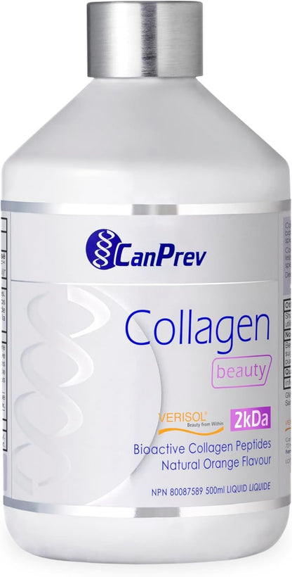 CanPrev Collagen Beauty Liquid, 500ml 50-Day Supply - Skin Smoothness & Elasticity in 28 Days - Free from Dairy, GMO and Gluten - Features Verisol Bioactive Collagen Peptides for Radiance and Support