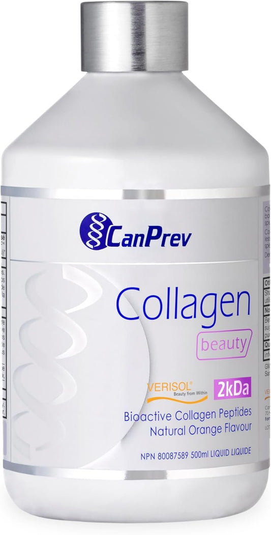 CanPrev Collagen Beauty Liquid, 500ml 50-Day Supply - Skin Smoothness & Elasticity in 28 Days - Free from Dairy, GMO and Gluten - Features Verisol Bioactive Collagen Peptides for Radiance and Support