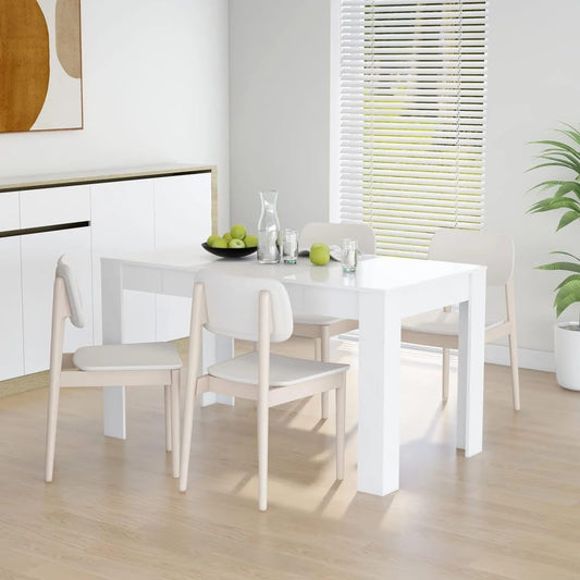 Dining Table White 140x74.5x76 cm Engineered Wood for Kitchen/Mini Dining Room - Modern Simple Elegant Design, Sturdy Rectangle Tabletop Essentials for Dining Areas