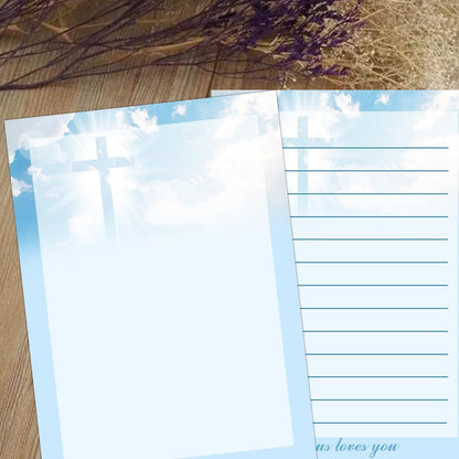 Religious Christmas Christian Stationery 50 Set Religious Stationery Paper and Envelopes,8.2x5.5 inch Letter Writing Paper