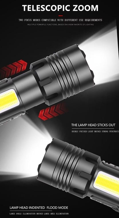 Rechargeable Flashlights High Lumens, 900000 Lumen Super Bright XHP70 Powerful Led Tactical Flashlight, Brightest High Powered Flash Light, Emergency Handheld Flashlight for Camping (1 Pack)