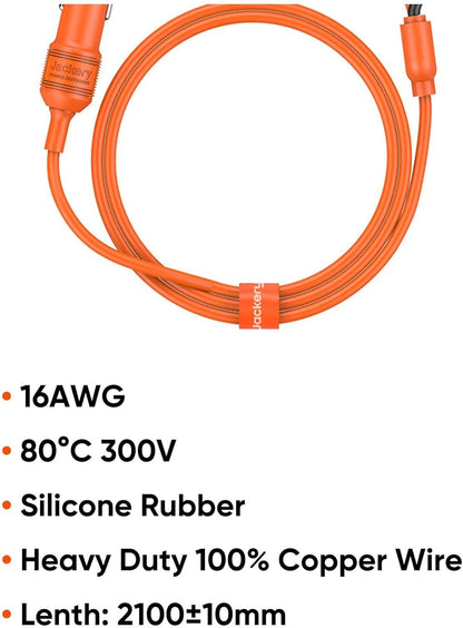 Jackery PowerCable 12V Automobile Lead-Acid Battery Charging Cable, Cigarette Lighter Plug to Alligator Battery Clamps for Car Battery, Compatible with All Jackery Solar Generators Power Stations Except Explorer 160