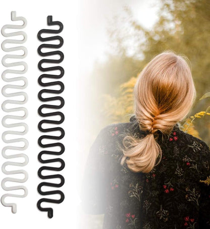 Tomedeks Hair Knitting Tool Fashion French Hair Styling Clip Twist Braid Hair Knitting Tool, For Girls and Ladies Sticky Fishbone DIY Hair Accessories (2 PCS)