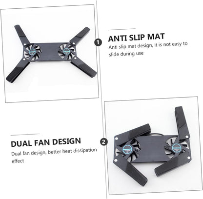 Hoement 2sets Lightweight Laptop Cooling Pad Dual Fans Laptop Cooler Anti-Slip and Quiet for Business 2pcs*2