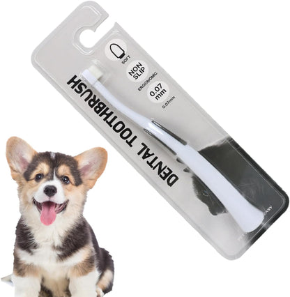 Dog Toothbrush, Kitten with Soft Bristles, Non-Slip Pets Oral Cares Brush, Teeth Cleaning Tool, Gentle Pet Grooming, Home Care and Hygiene for Dogs and Cats, 16,8 x 1,9 x 0,8 cm