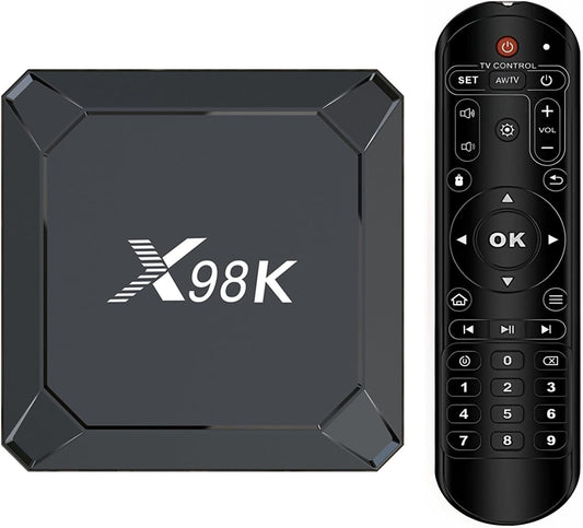 Android 13.0 TV Box, LEFFOT X98K Smart 4K Ultra HD Streaming Device for TV with HDR10+, Rockchip RK3528A Quad-Core ARM Cortex-A53, 4GB RAM 32GB ROM, Dual-Band WiFi 6, BT5.0
