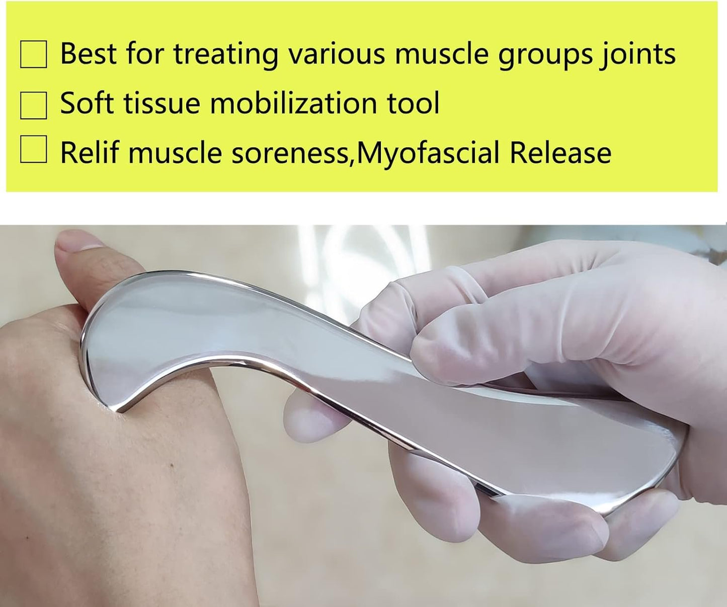 GYX COELE 5 in 1 Stainless Steel Gua Sha set Scraping Massage Tool,IASTM Tools, Great Soft Tissue Physical Therapy Used for Arms, Back, Legs, Neck reduce soreness(GYX COELE set2)