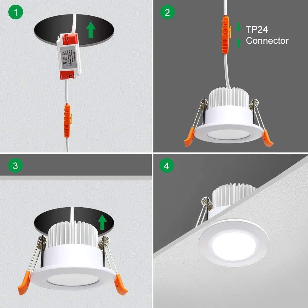 YGS-Tech Smart 2 Inch LED Recessed Lighting RGB WiFi Downlight, 5W Compatible with Alexa and Google Home, Dimmable RGB & CCT 2700-6500K Color Changing, 120V LED Ceiling Light with Driver (1 Pack)