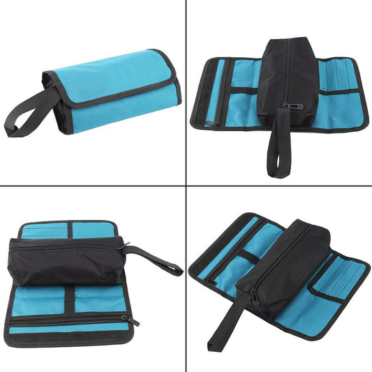 Foldable Maintenance Tools Storage Holder Roll Bag Professional Electrician Techincian Homeowner Tools Organizer Bag Oxford Cloth Convenient Carry with Hand Strip