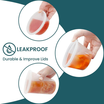 WGCC Deli Containers With Lids 48 Sets - Disposable Soup Container 8oz, 16oz, 32oz - Plastic Food Storage, Leakproof, BPA Free, Microwave/Freezer/Dishwasher Safe