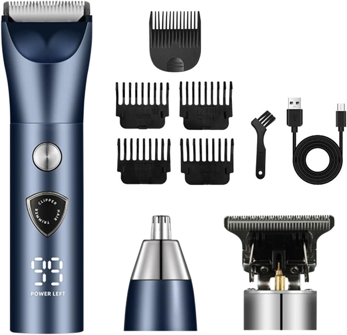 LAIKME Body Hair Trimmer for Men - Electric Male Hygiene Grooming Shaver - Hair Razor Nose Trimmer Clippers - 3 in 1 Groin Groomer IPX5 Waterproof LED Display Remover for Chest Back Armpit