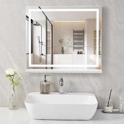 HIEEY Lighted Makeup Mirror, Hollywood Vanity Mirror with Lights, Three Color Lighting Modes, and 5X Magnification Mirror, Smart Touch Control, 360°Rotation (22.8in,White)