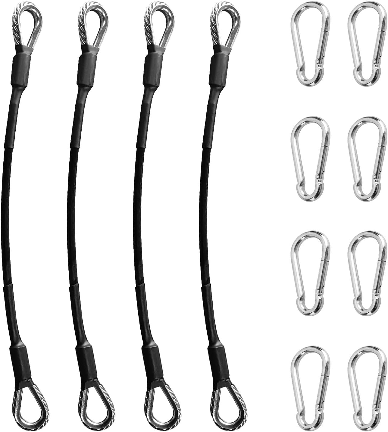 Yuqutum 4 Pcs 10" Gym Extension Cable Compatible with Bowflex Home Gym Accessories, Fit for LAT/Tricep Pull Down and Leg Extensions Machine(2 Pairs)