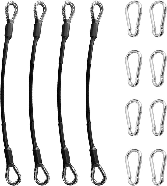 Yuqutum 4 Pcs 10" Gym Extension Cable Compatible with Bowflex Home Gym Accessories, Fit for LAT/Tricep Pull Down and Leg Extensions Machine(2 Pairs)